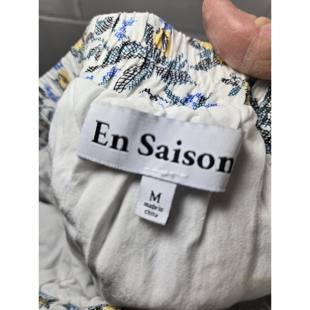 En Saison Maeve Floral Tiered Blue Yellow Print Midi Maxi Skirt - Picture 8 of 8